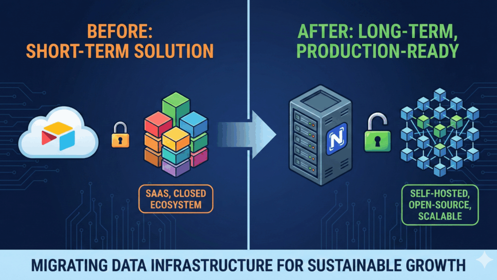 Изграждане за дългосрочно: Защо заменихме Airtable с NocoDB (Реален казус), Мариела Славенова, Marinext AI